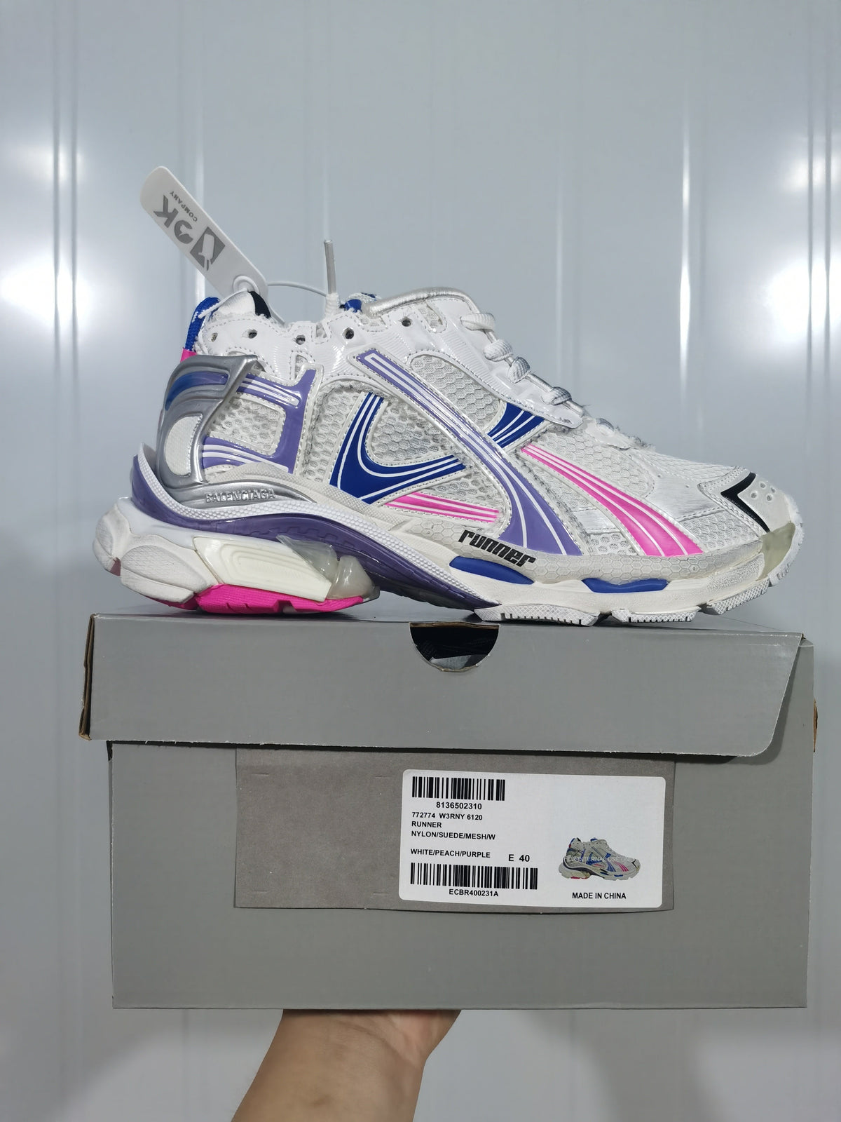 Balenciaga 6120 Runner Sneakers White Purple Pink