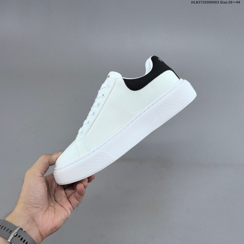 Prada Cloudbust Thunder Low-Top Sneakers, White and Black