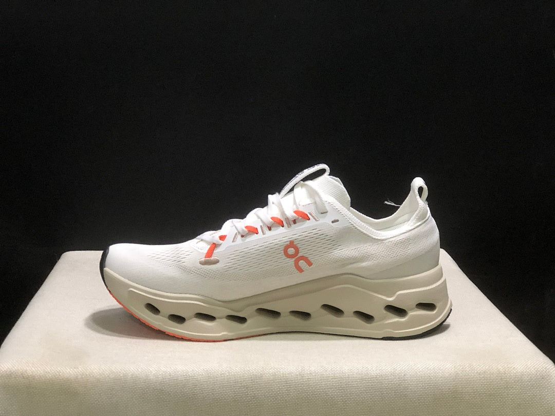On Cloudsurfer Max Running Shoes Ivory Salmon