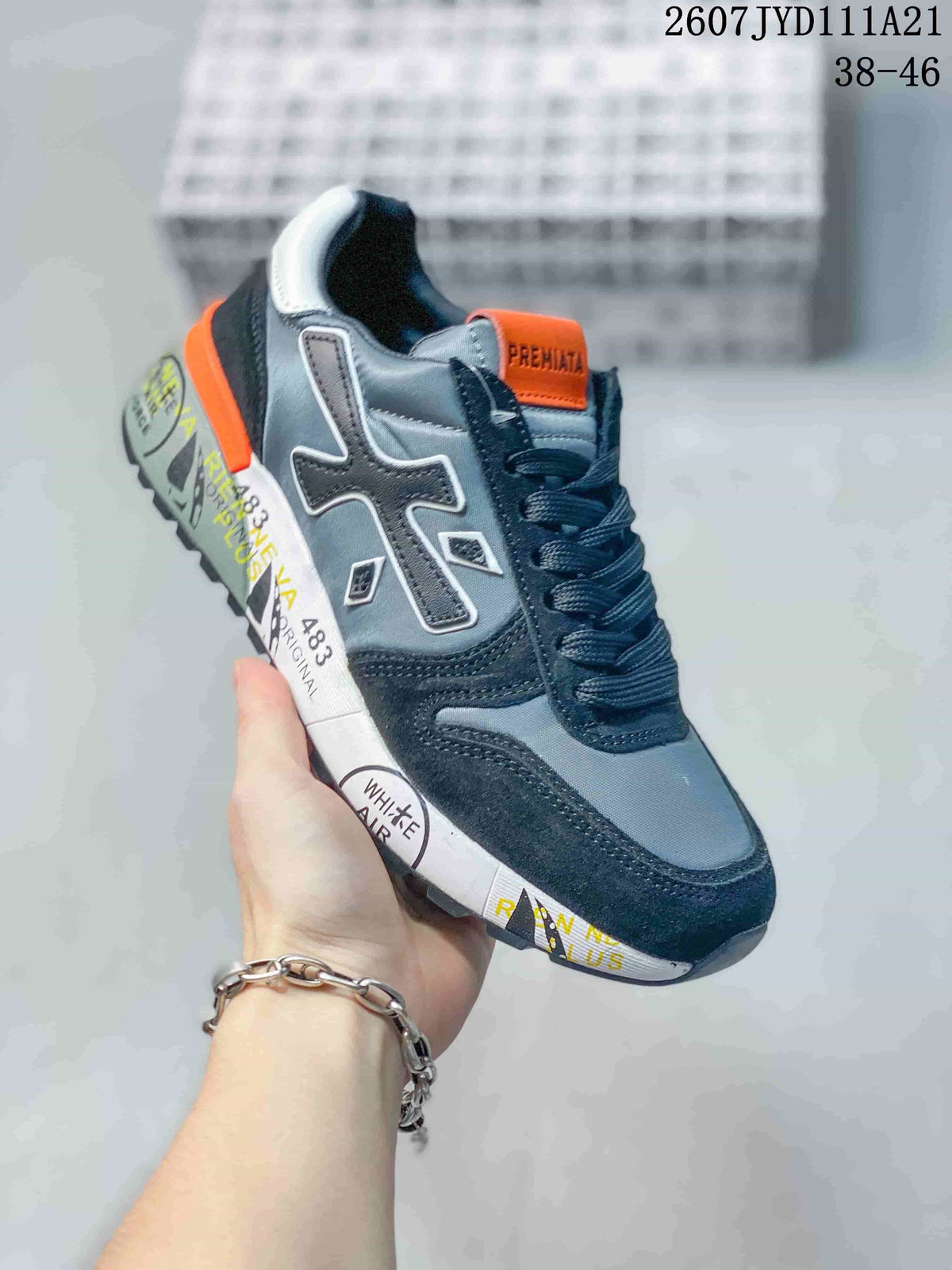Premiata 2607 TYD111A21 Grey Navy Orange Sneakers