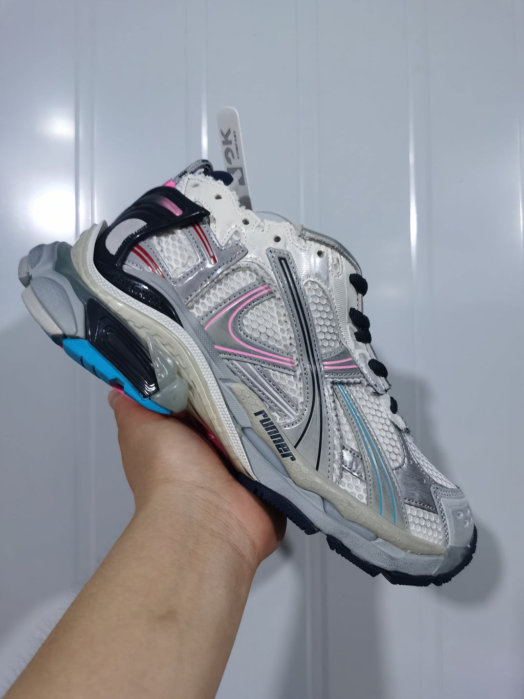 Balenciaga Runner Sneakers White Grey Blue 0322