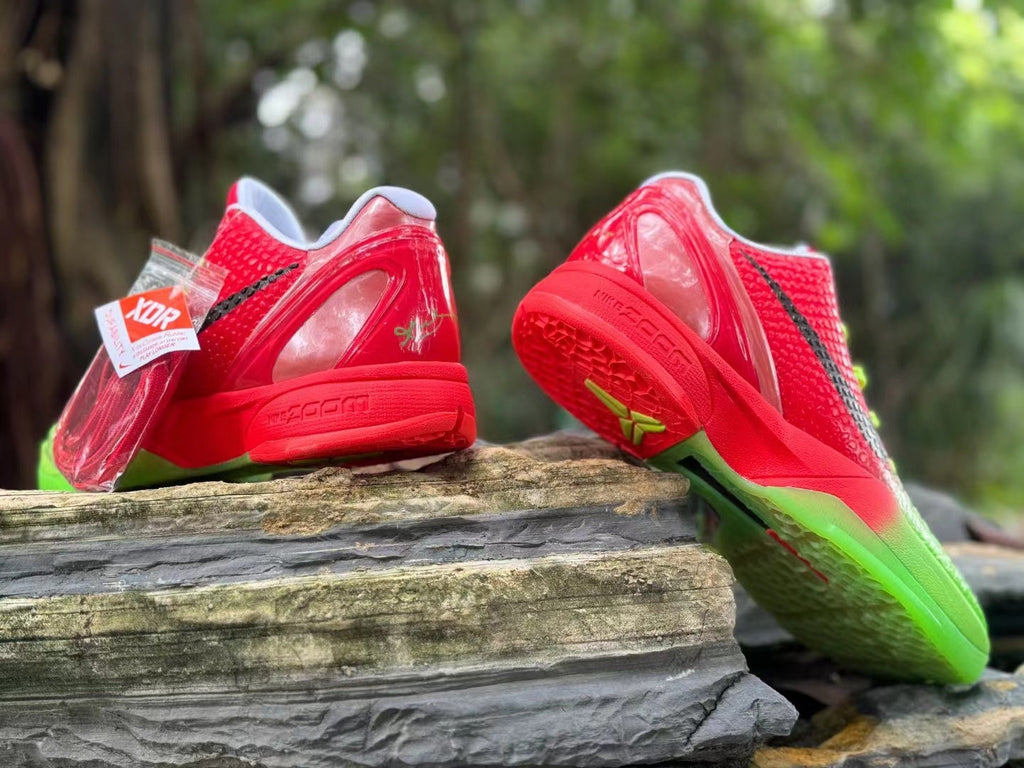 Nike Kobe 6 Basketball Shoes in Red and Volt Green