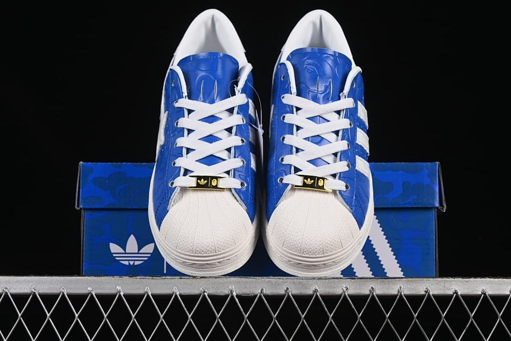 adidas Superstar JR2702 Blue White BAPE Sneakers