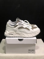 Off-White White and Grey Leather Low-Top Sneakers