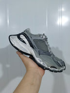 1100-Style Mesh Sneakers in Gray, Silver and Black