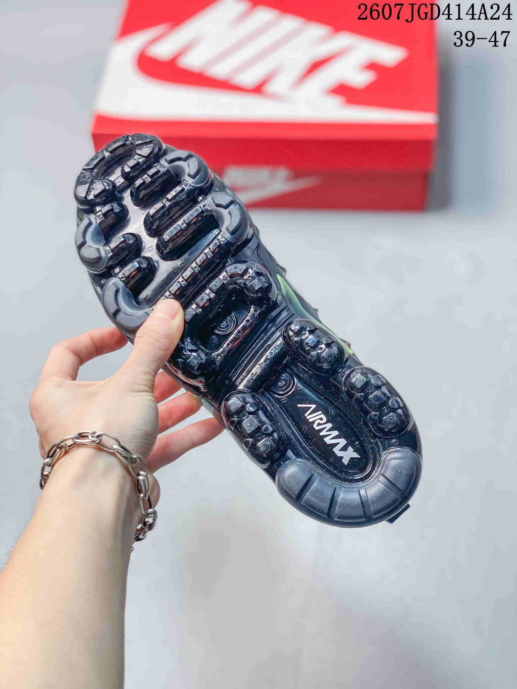 Nike Air VaporMax Plus Sneakers Gray Black Green 2607JGD414A24