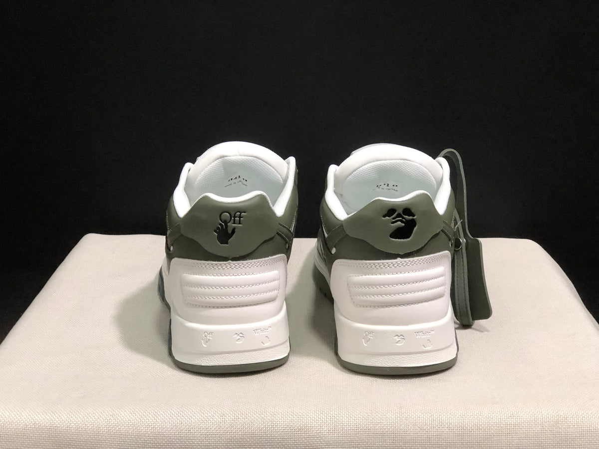 OFF-WHITE Out Of Office Low-Top Sneakers White Olive