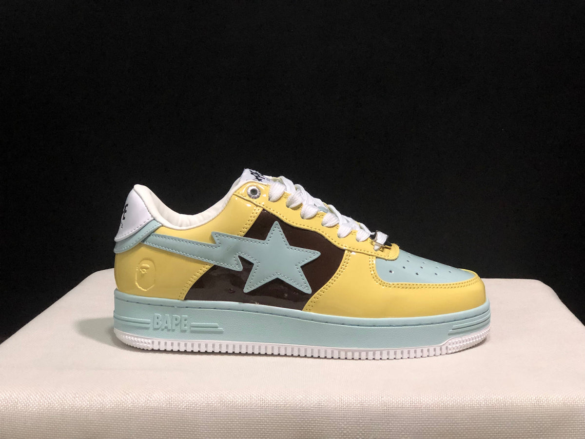 BAPE STA Low-Top Sneakers Yellow Blue Brown