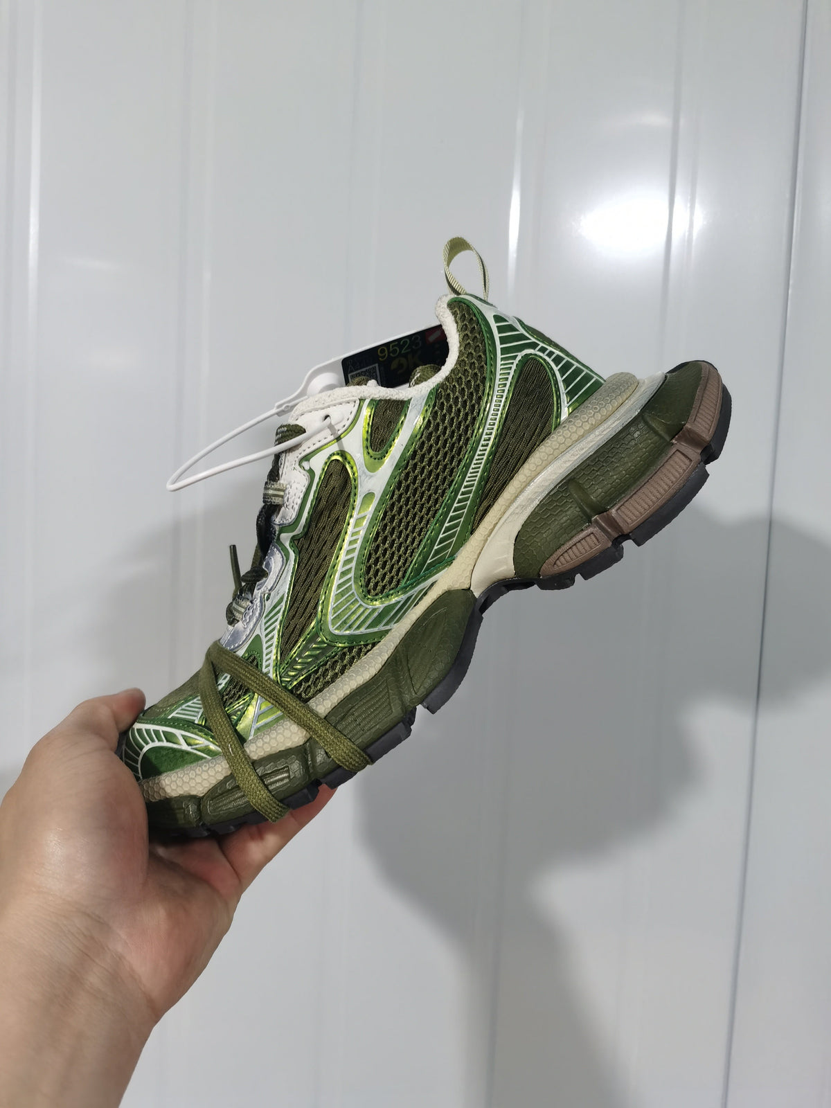 7035 Olive Green Mesh Sneakers