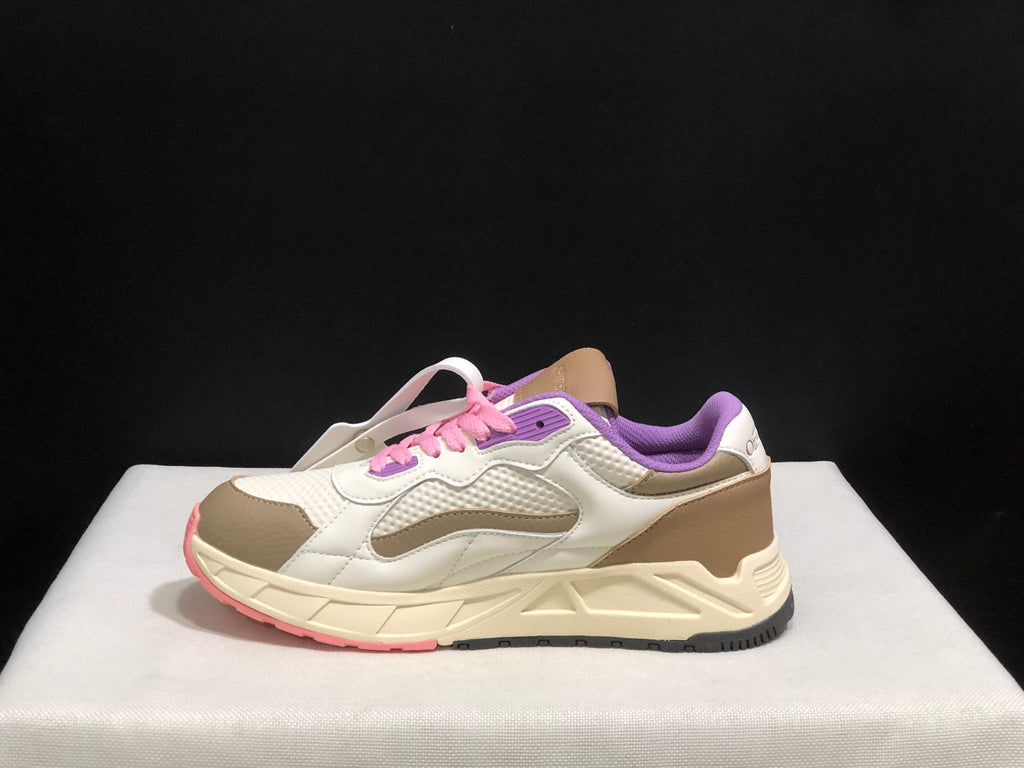 Off-White Low-Top Casual Sneakers White Beige Pink Purple