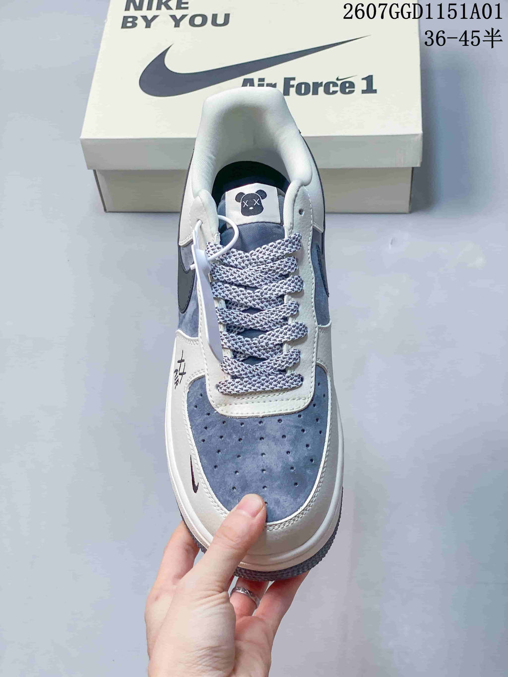 Nike Air Force 1 Low White and Blue Sneakers