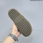 Brown Embellished Backless Slip-On Clogs with Buckle