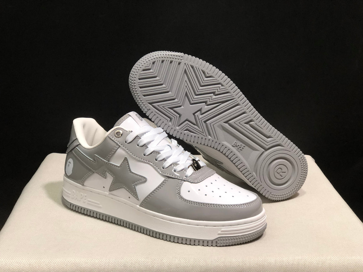 BAPE Sta Low-Top Sneakers White and Grey