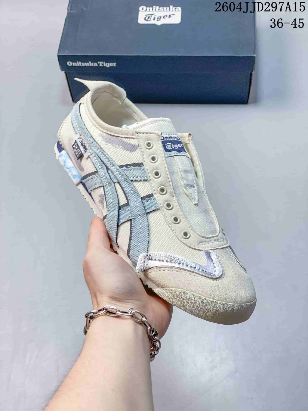 Onitsuka Tiger Mexico 66 Slip-On Sneakers Cream Blue JD297A15