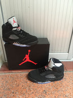 Air Jordan 5 Black Silver High-Top Sneakers
