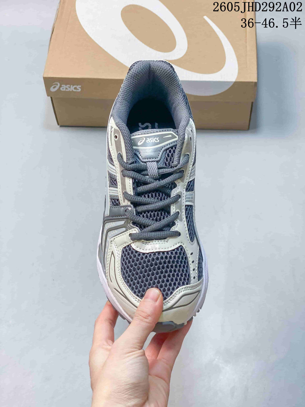 ASICS GEL-KAYANO 14 Sneakers in Silver and Charcoal