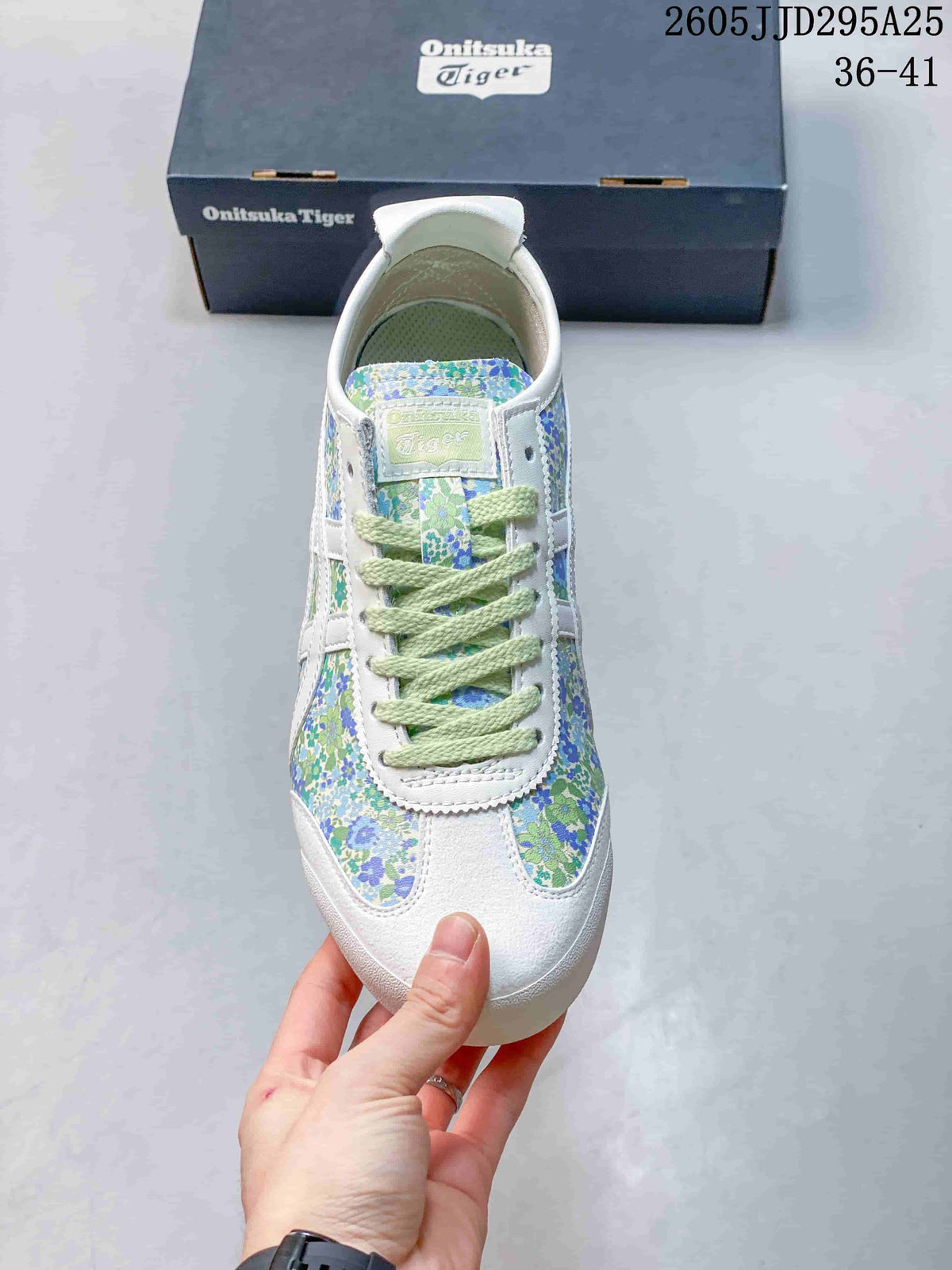 Onitsuka Tiger Floral Low-Top Sneakers Green Blue TD295A25