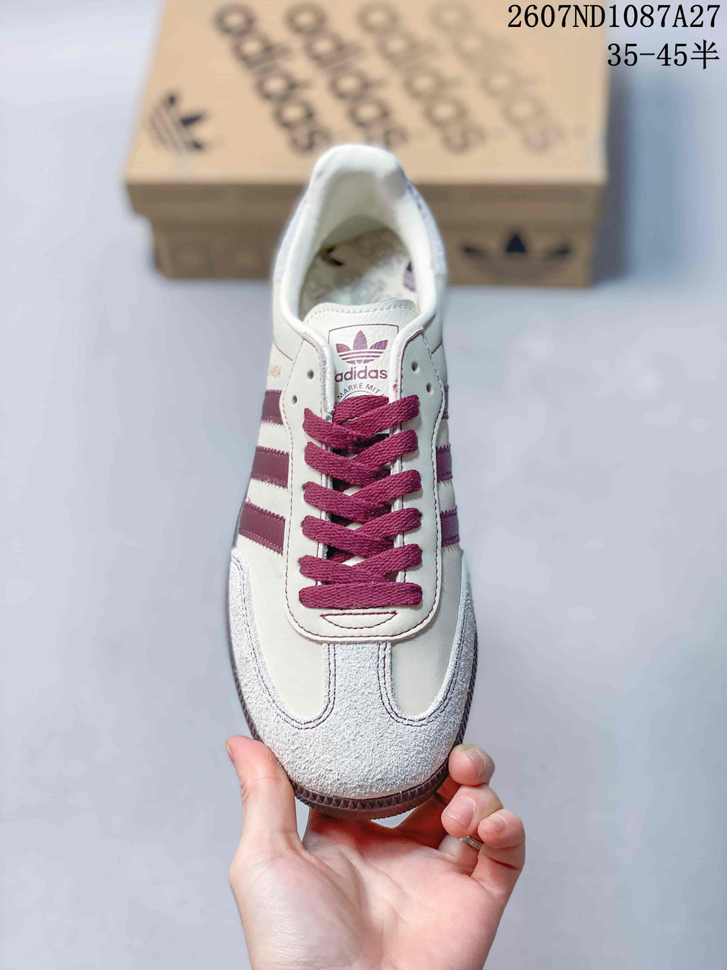 adidas Originals Samba ADV Sneakers Cream Burgundy