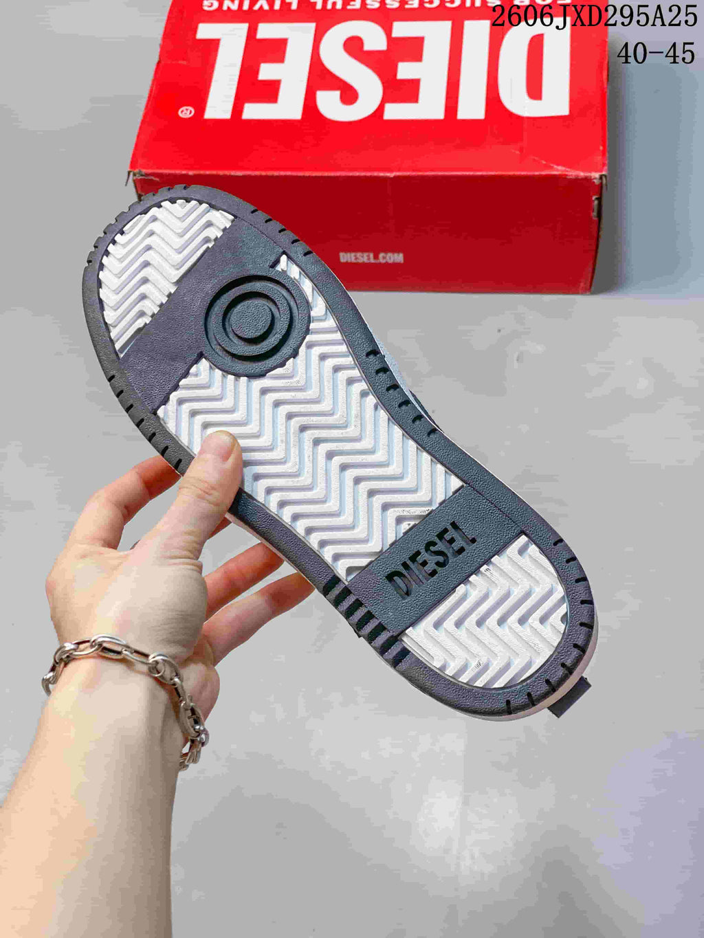 Diesel S-Ukiyo High-Top Sneakers White and Dark Gray Y03363