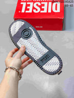 Diesel S-Ukiyo High-Top Sneakers White and Dark Gray Y03363