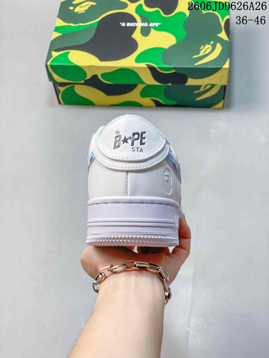 A Bathing Ape STA Low-Top Sneakers White Blue
