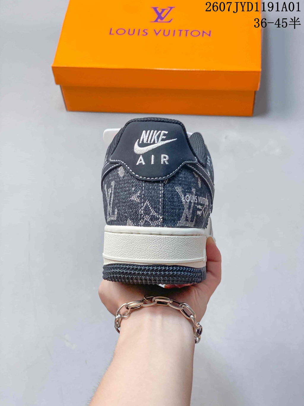 Nike Air Force 1 ’07 Low Louis Vuitton-Style Sneakers, White