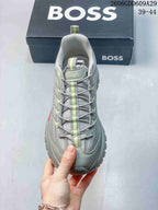 BOSS Grey and Lime Trail-Style Sneakers 06GDD609A29
