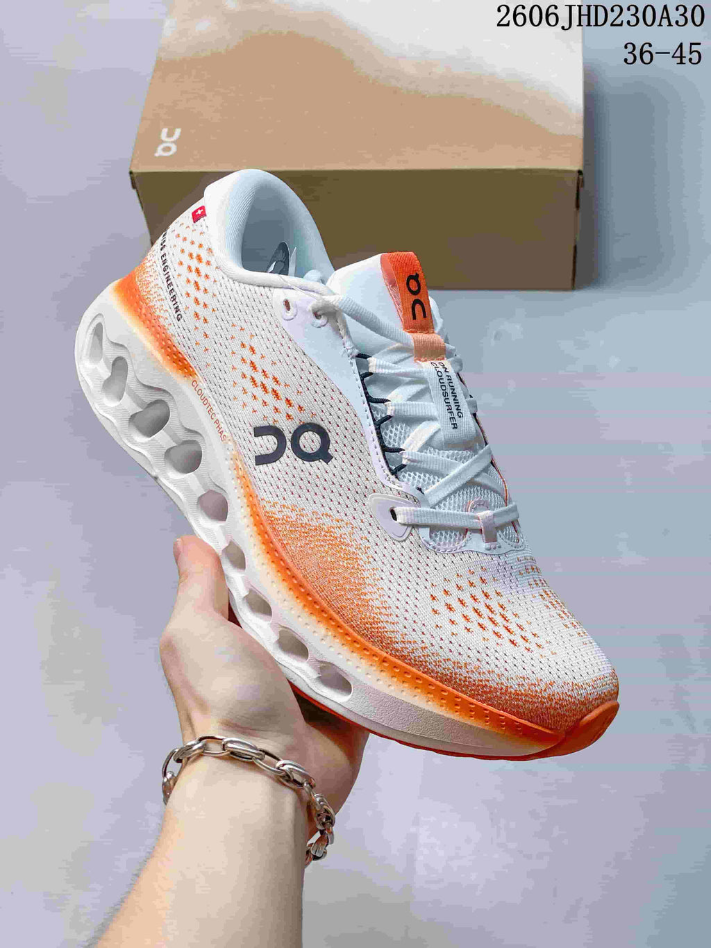 On Cloudtilt Running Shoes in White and Orange
