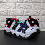 Nike Air More Uptempo Sneakers White Black Red Aqua