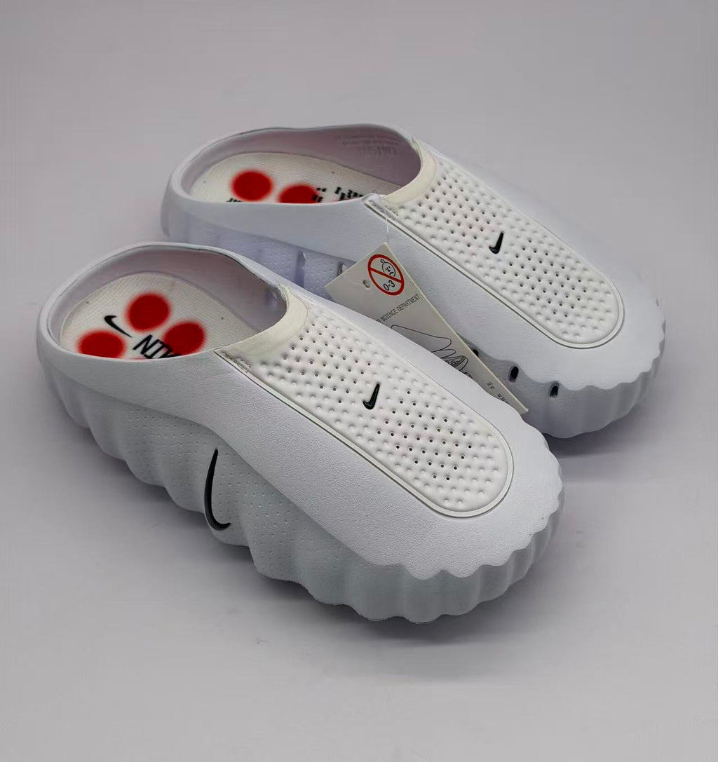 Nike White Slides with Perforated Upper