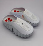 Nike White Slides with Perforated Upper
