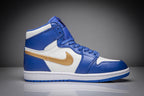 Air Jordan 1 High Blue White Gold Sneakers