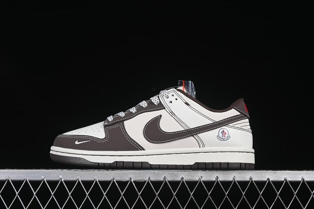 Nike SB Dunk Low Moncler Collaboration Sneakers Cream Brown