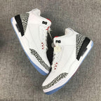 Jordan Air Jordan 3 White Cement Sneakers with Translucent Blue Sole