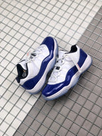 Air Jordan 11 Sneakers White and Deep Blue BQ3685-001