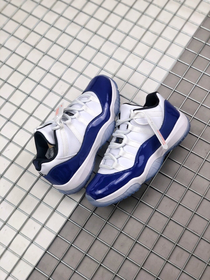 Air Jordan 11 Sneakers White and Deep Blue BQ3685-001