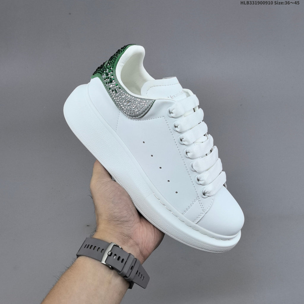 Alexander McQueen Oversized Low-Top Sneakers with Crystal Heel