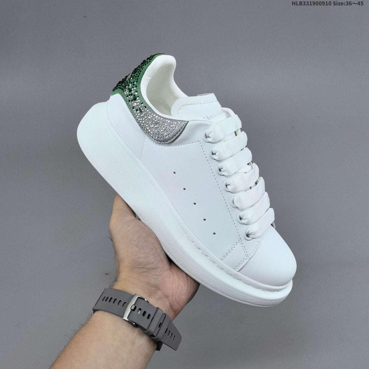 Alexander McQueen Oversized Low-Top Sneakers with Crystal Heel