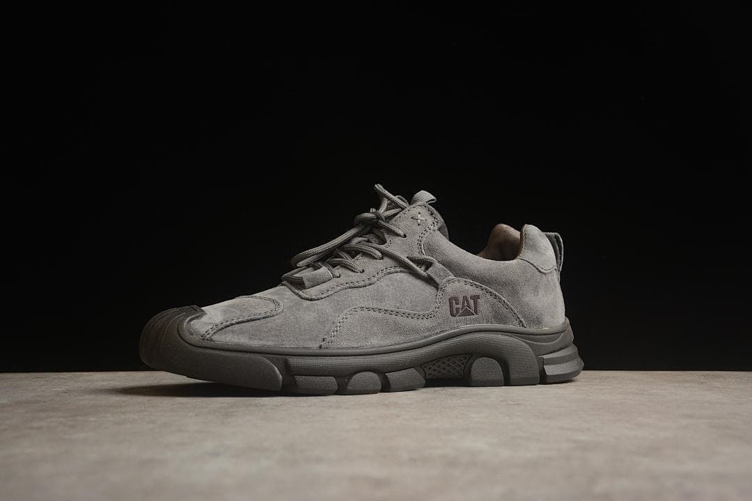 CAT Tramp Hike Low Gray Suede Sneakers