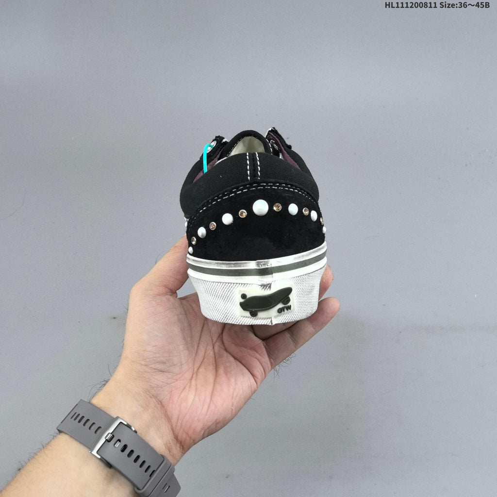 Vans Old Skool Platform Low-Top Sneakers, Black and White