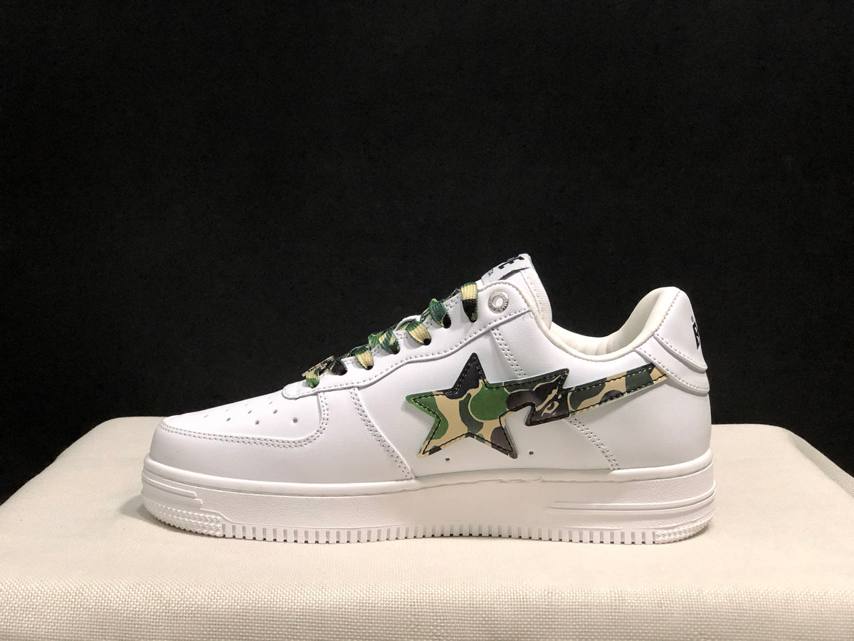 BAPE Bape Sta Low Sneakers White Green Camo