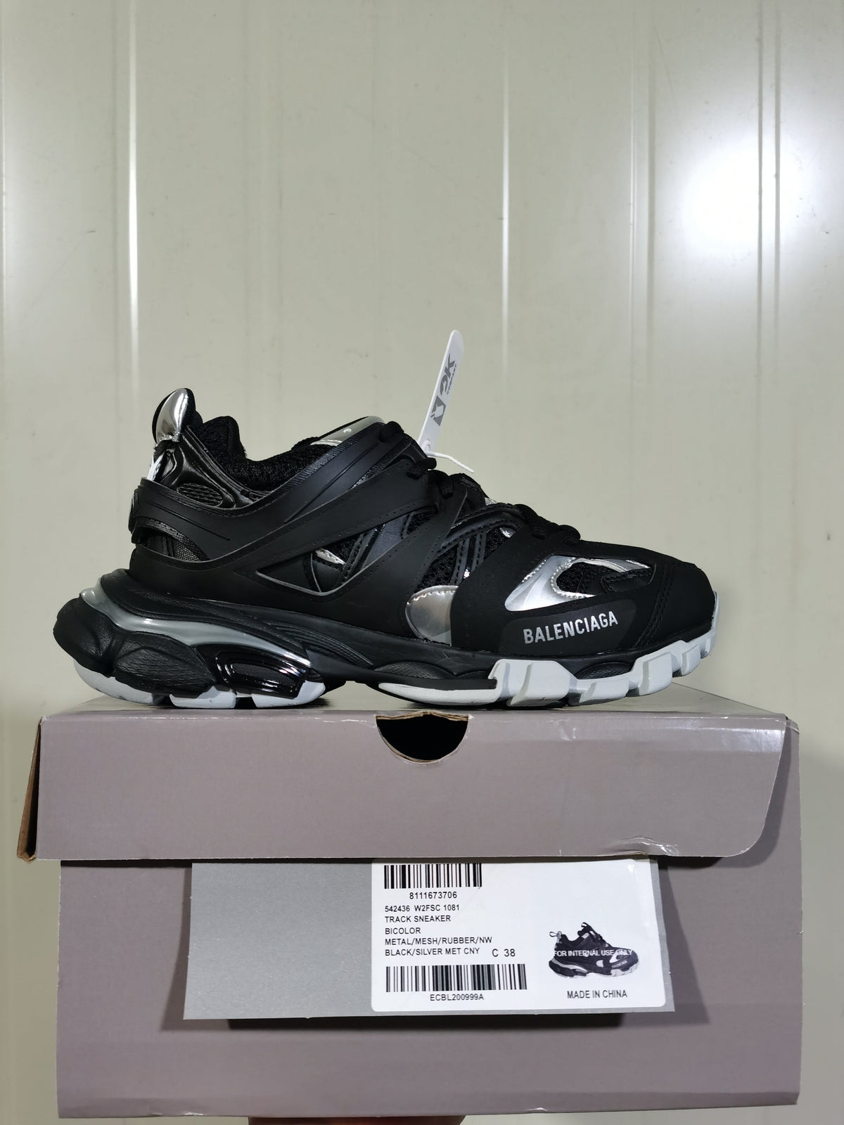 Balenciaga 1081 Black Silver White Track Sneakers