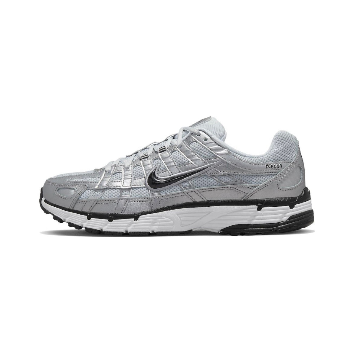 Nike P-6000 Silver Retro-Style Sneakers FD9876-101