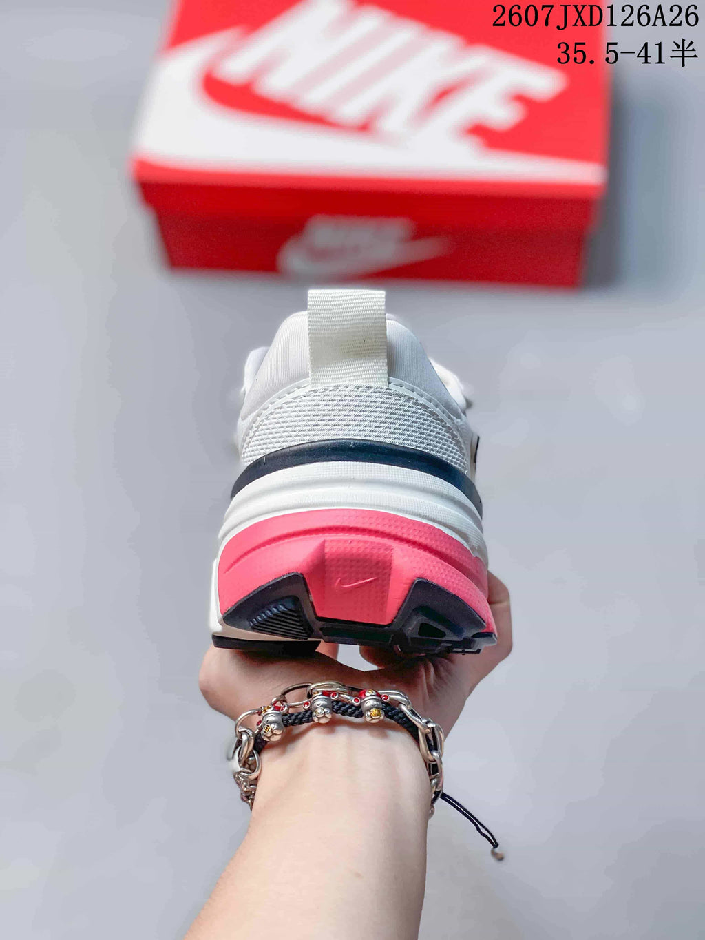 Nike V2K Run Low-Top Sneakers White Silver Pink