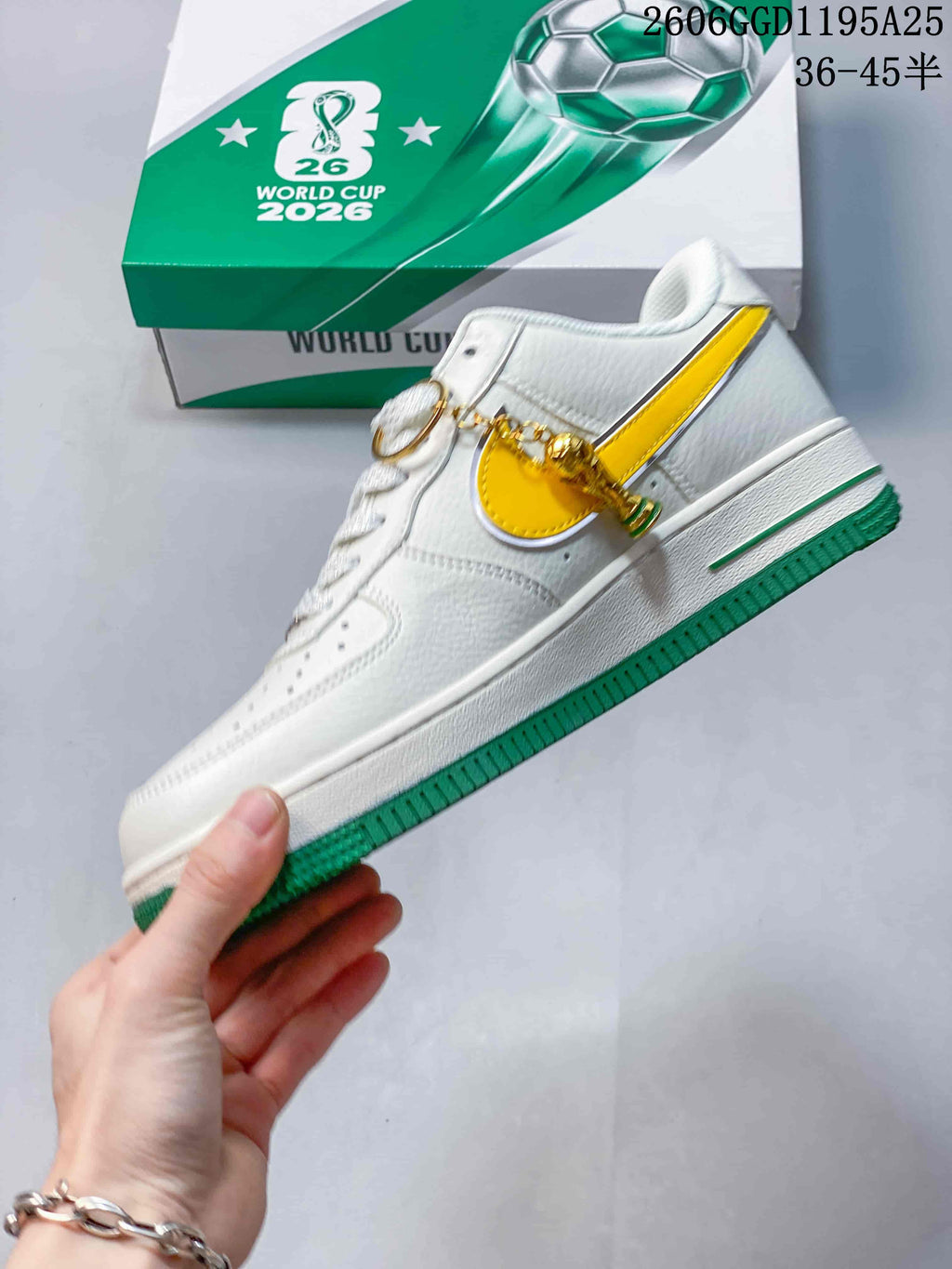 Nike Air Force 1 Brazil-Inspired White Green Yellow Sneakers