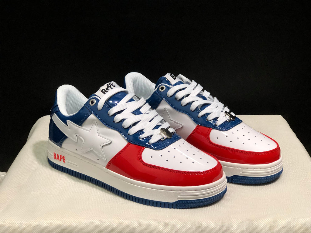 Bape Sta Low-Top Sneakers White Blue Red