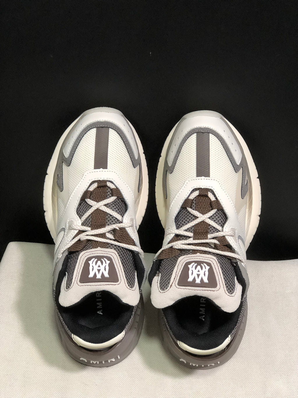 AMIRI MA Runner Sneakers in Off-White and Grey