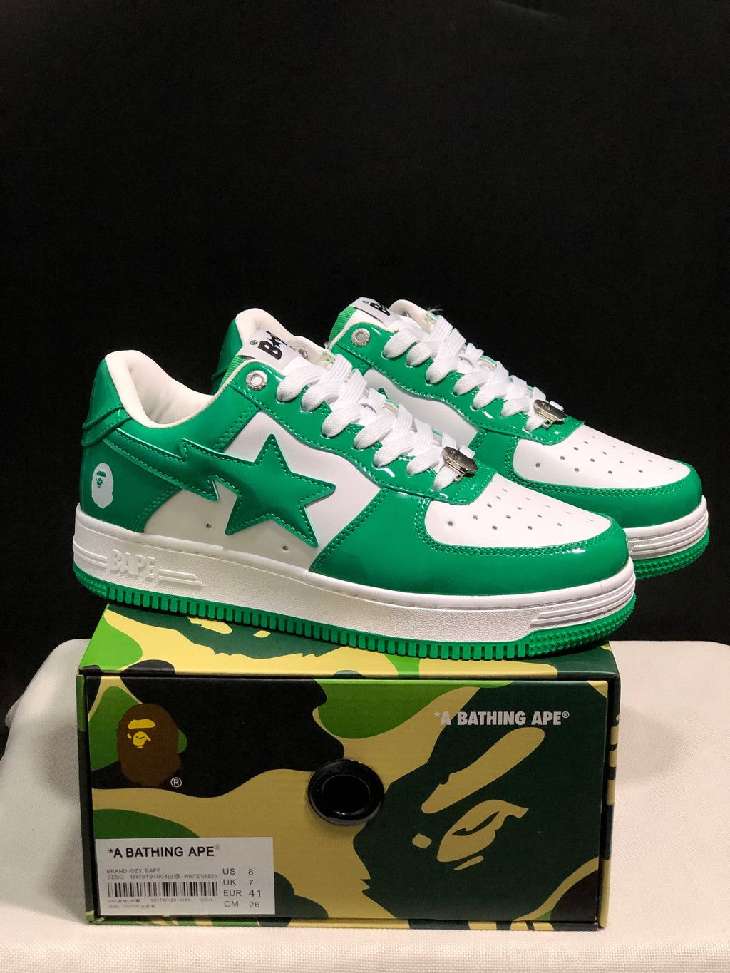 BAPE STA Low-Top Sneakers White and Green