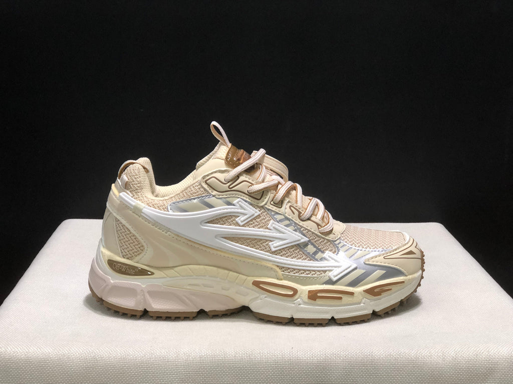 OFF-WHITE Be Right Back Cream Lace-Up Sneakers