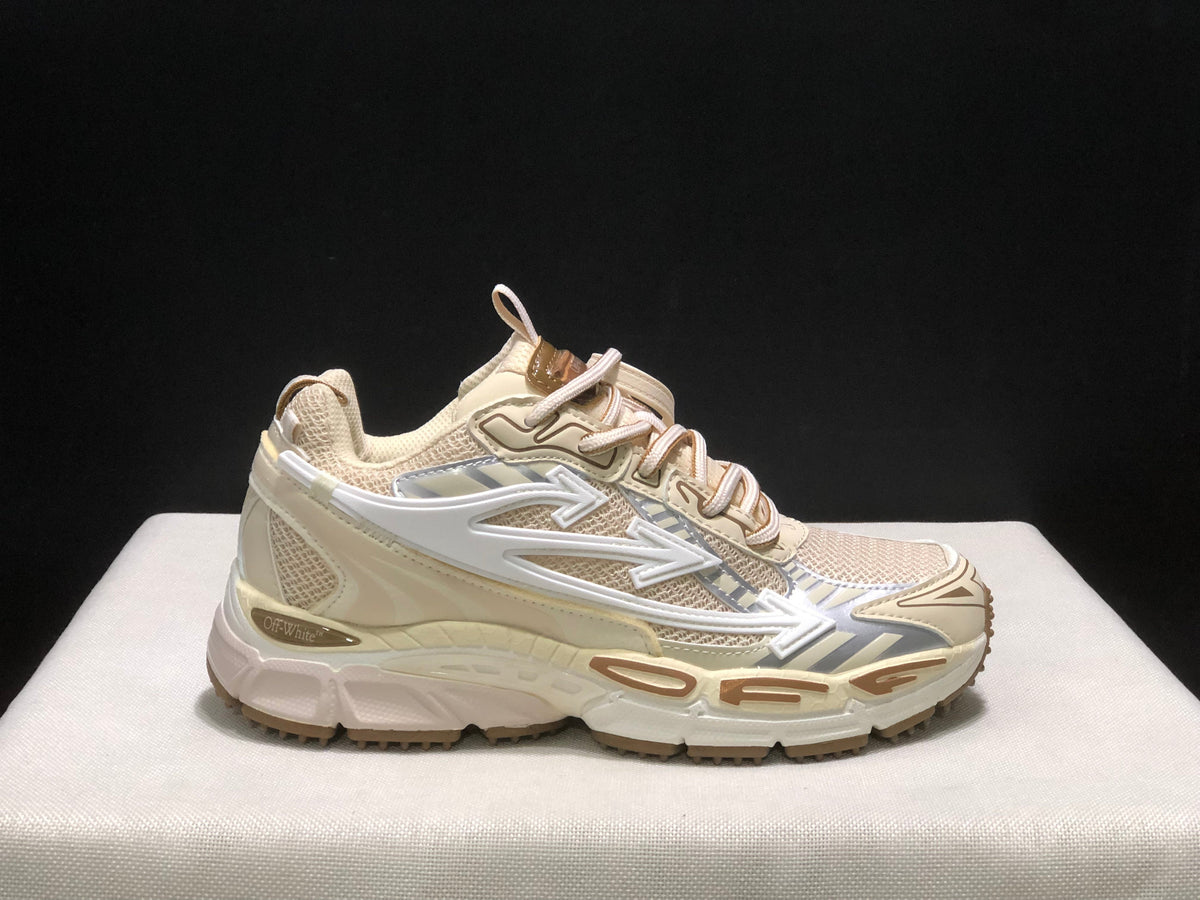 OFF-WHITE Be Right Back Cream Lace-Up Sneakers
